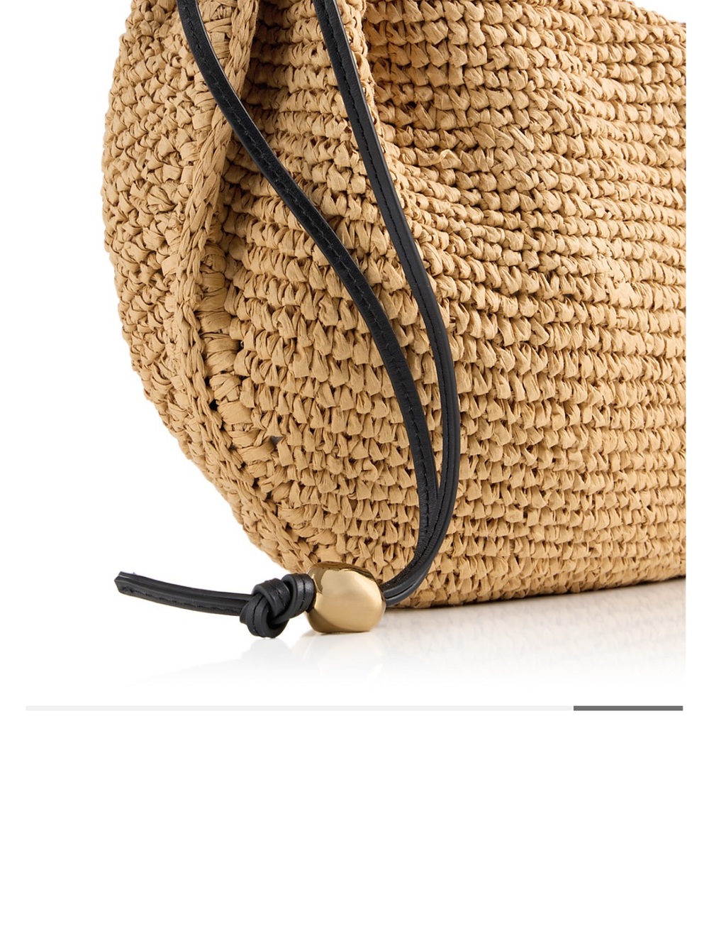 Madewell The Camren Gathered Shoulder Bag in Natural Straw and Leather Trim - Picture 3 of 6
